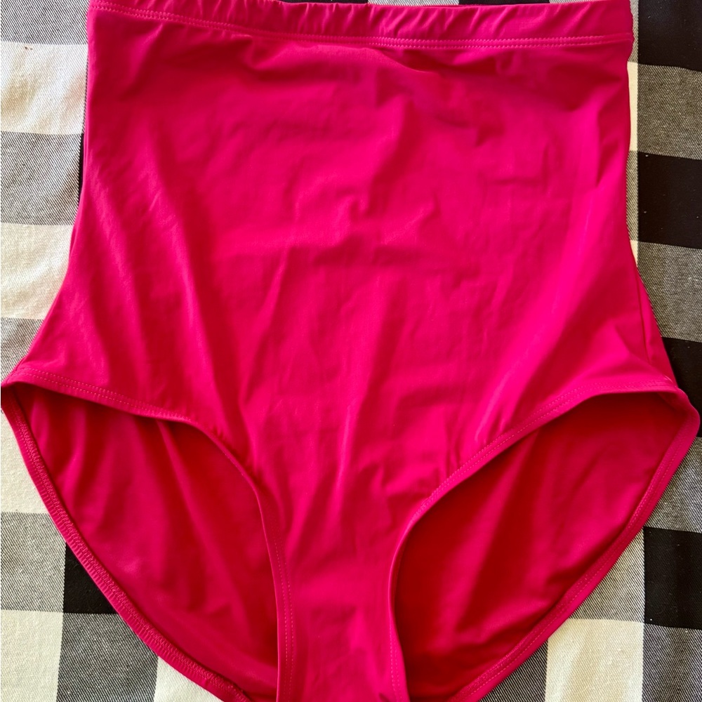 SPANX High Waisted Swim Bottom - Size 14 - Raspberry Red